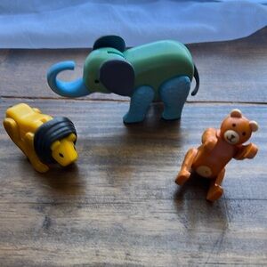 Vintage Fisher Price circus train lion, elephant and bear
